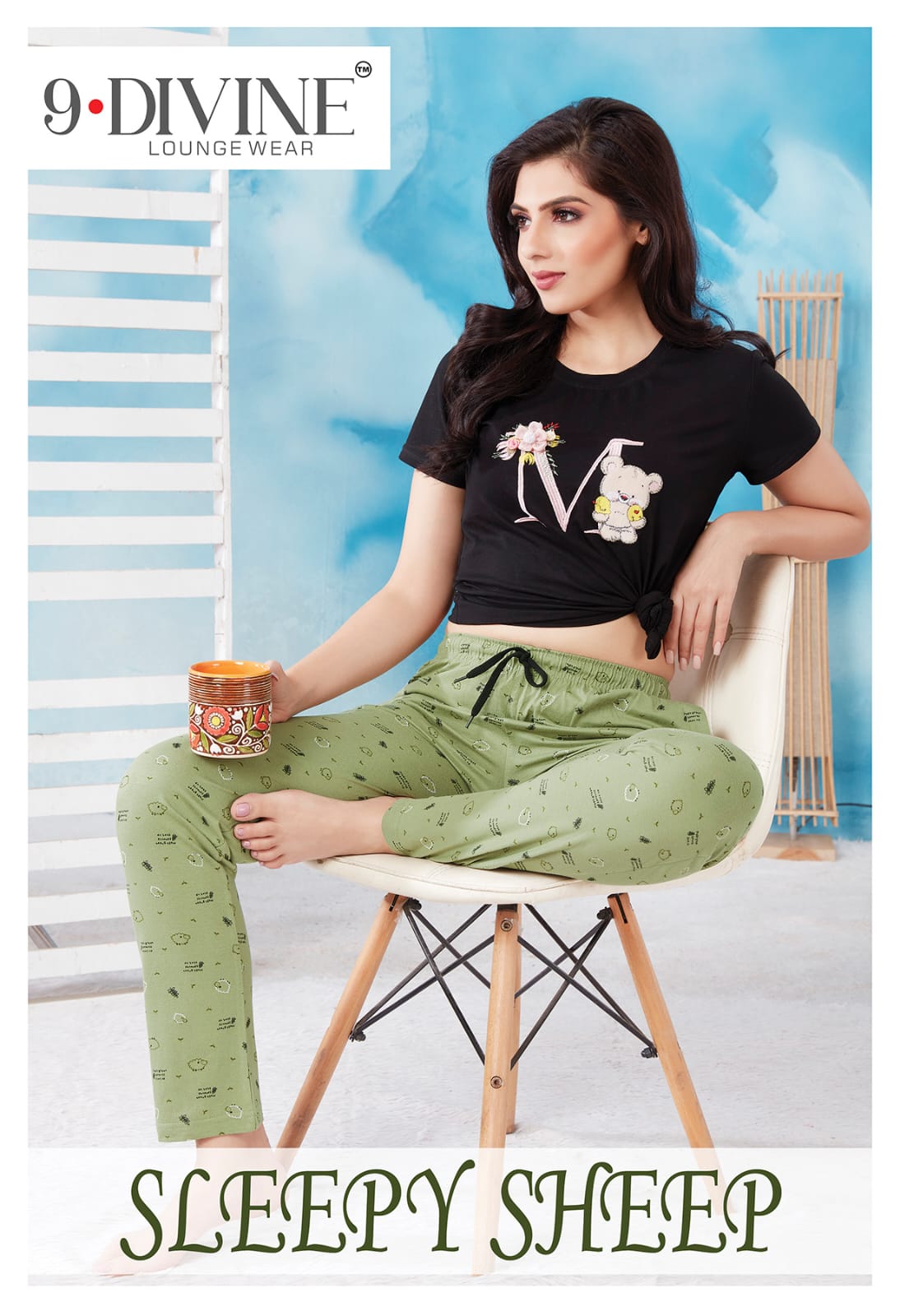 9 Divine Sleepy Sheep Cotton Hosiery Print Night Wear Pant Collection